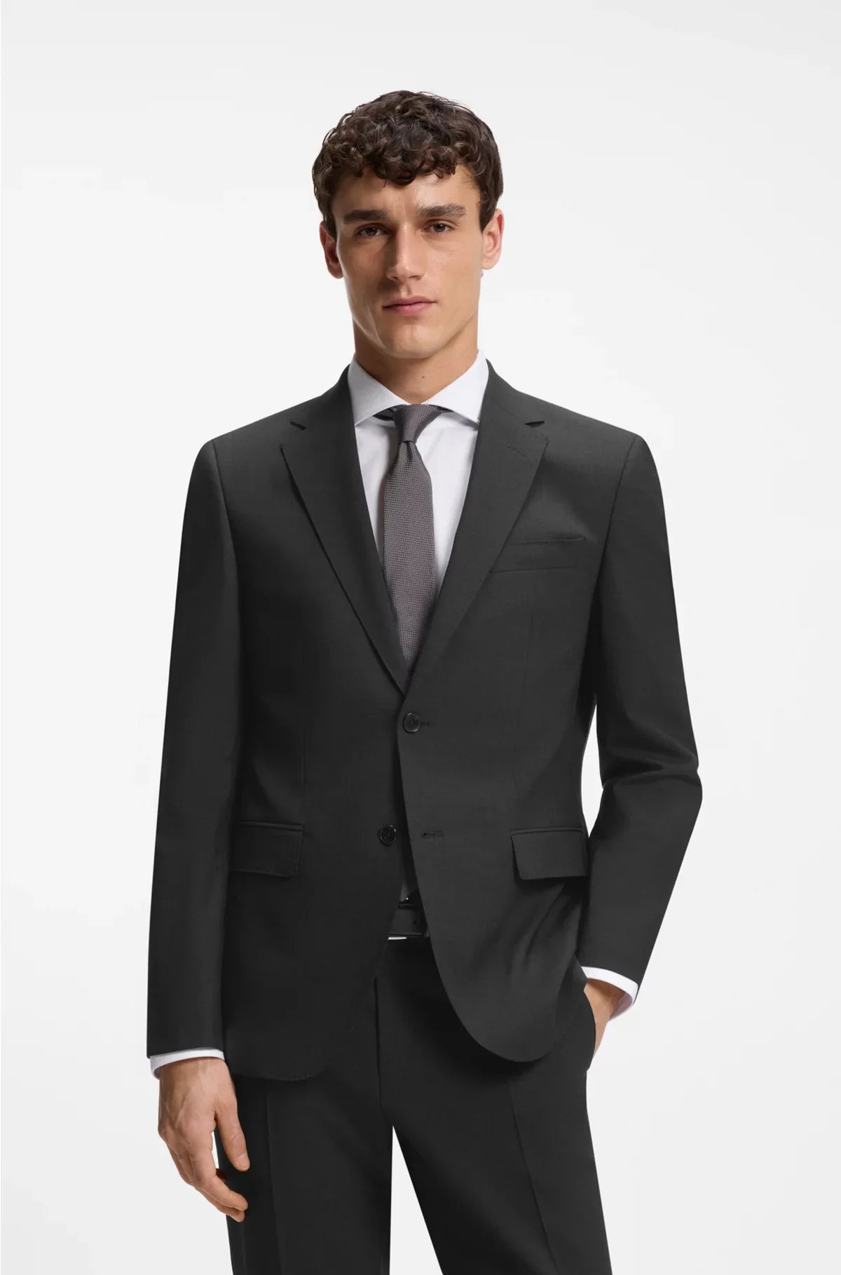 Giacca da abito regular fit in lana vergine stretch