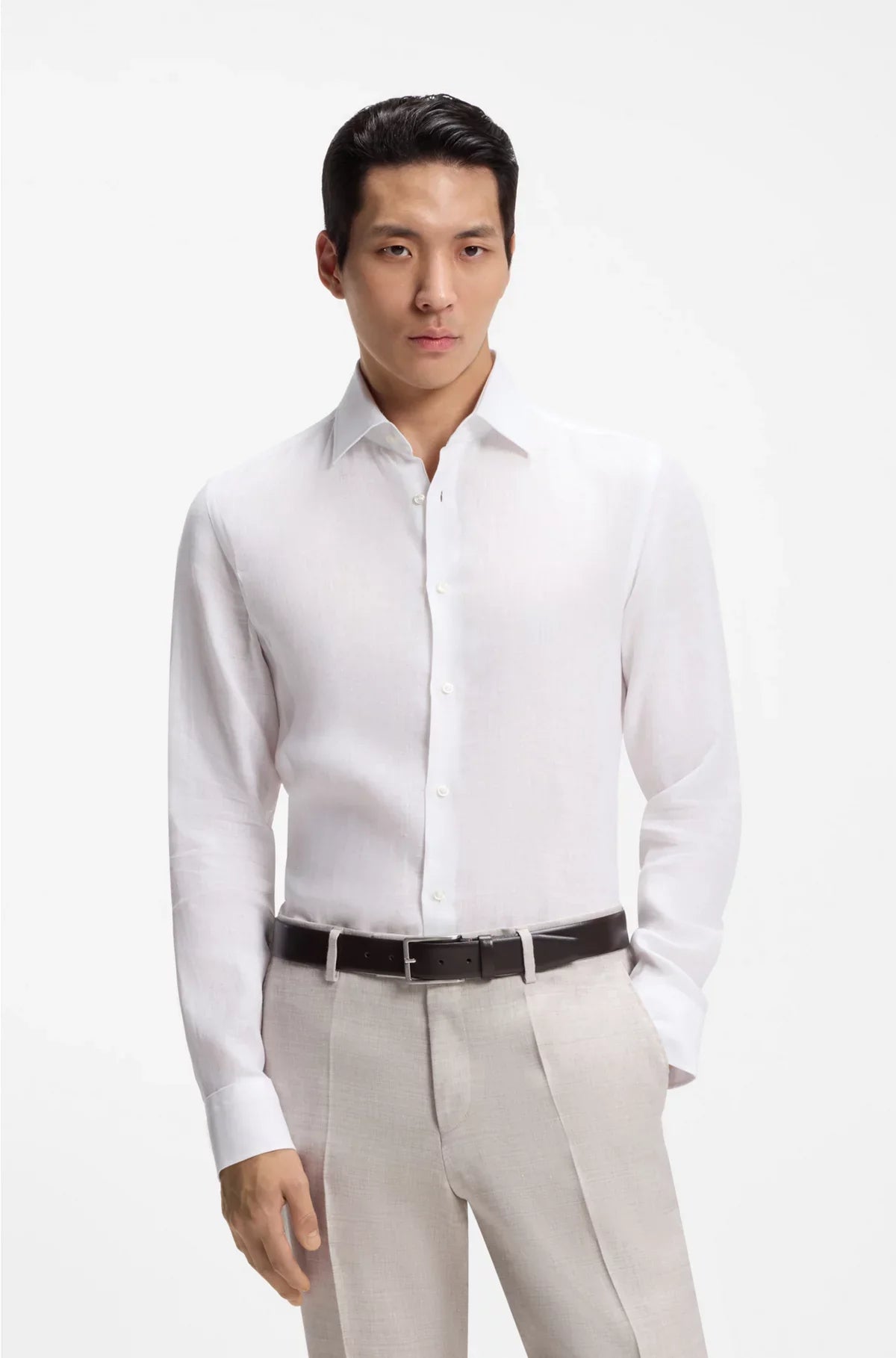 CAMICIA SLIM FIT IN LINO DI PRODUZIONE ITALIANA