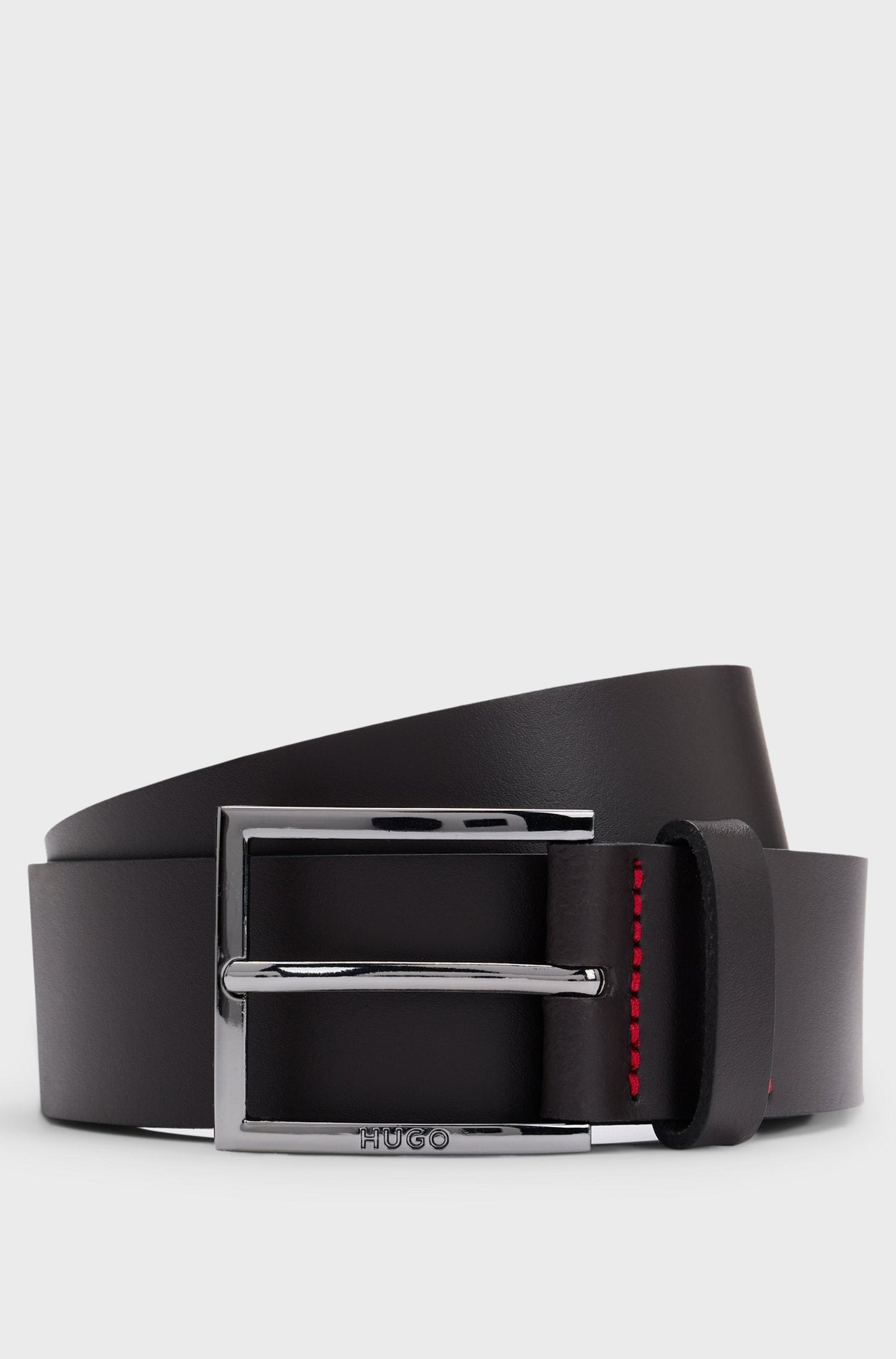 SUEDE BELT WITH LOGO AND GUNMETAL BUCKLE