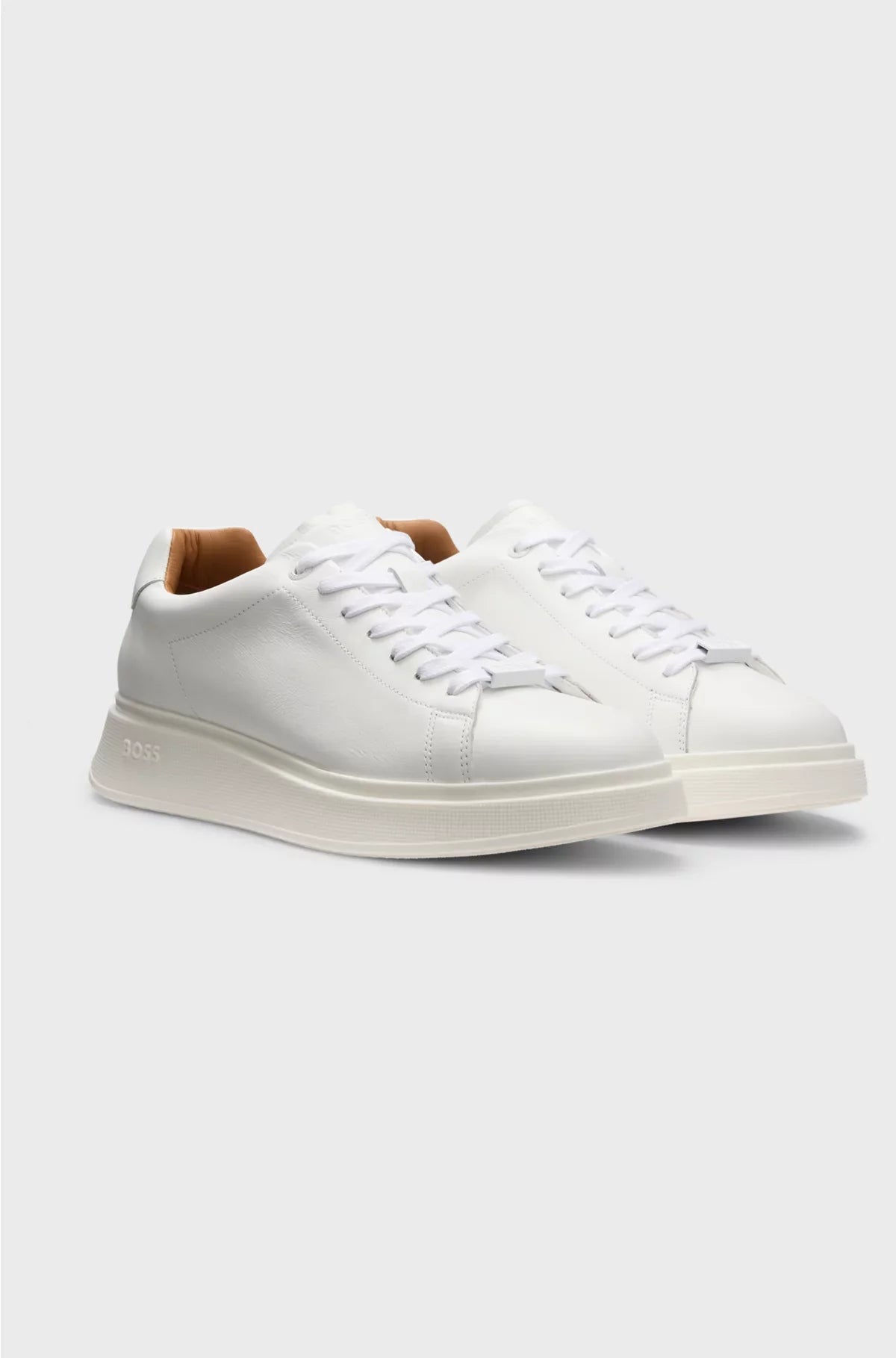 LEATHER TRAINERS WITH RUBBER OUTSOLE