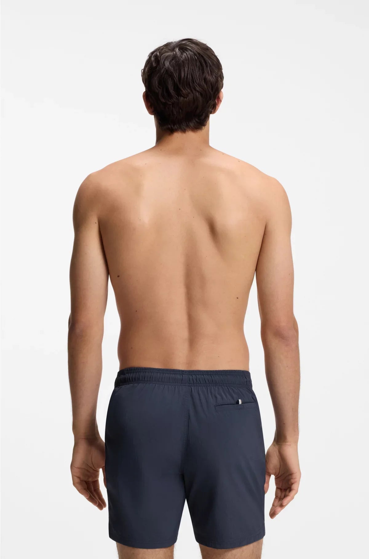 SWIM SHORTS WITH VERTICAL LOGO PRINT