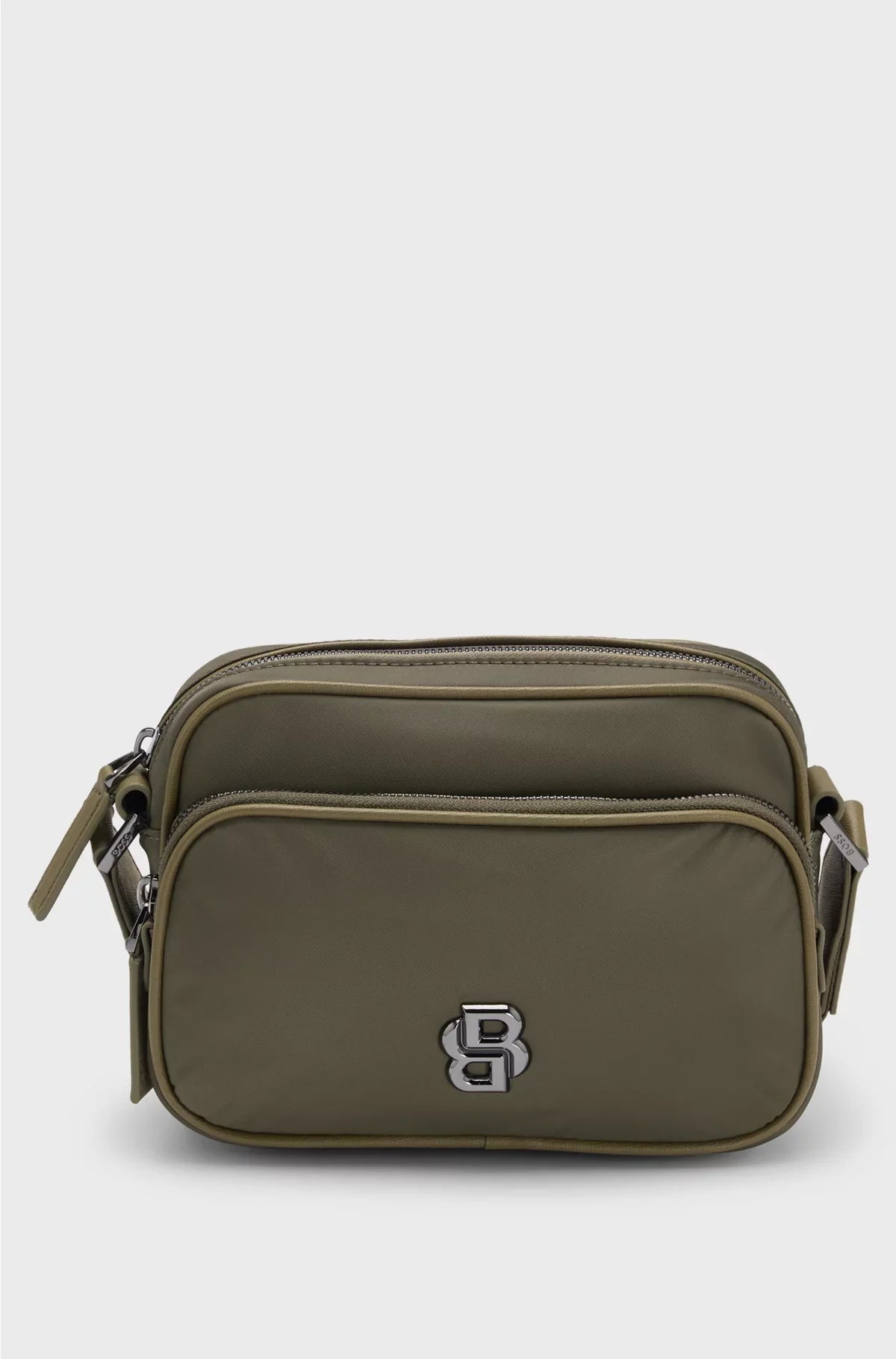 BORSA A TRACOLLA IN TWILL CON MONOGRAMMA DOPPIA B