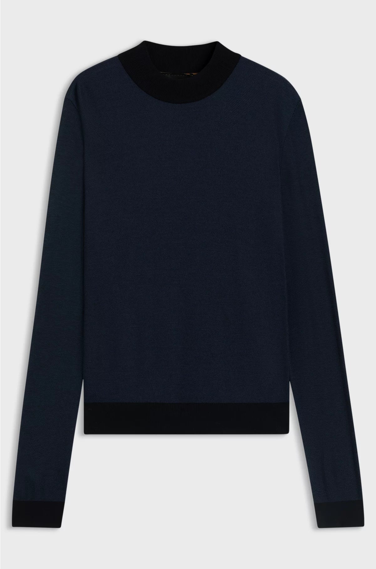 MAGLIONE DOLCEVITA IN PIQUÉ DI SETA
