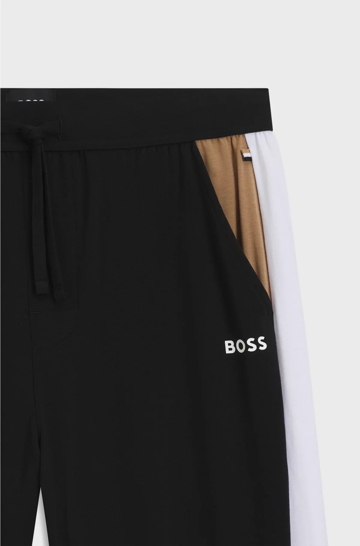 COTTON-BLEND PYJAMA BOTTOMS WITH CONTRAST PANELS