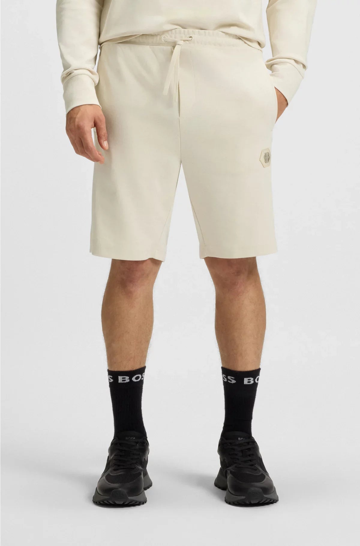COTTON-BLEND SHORTS WITH DOUBLE B MONOGRAM