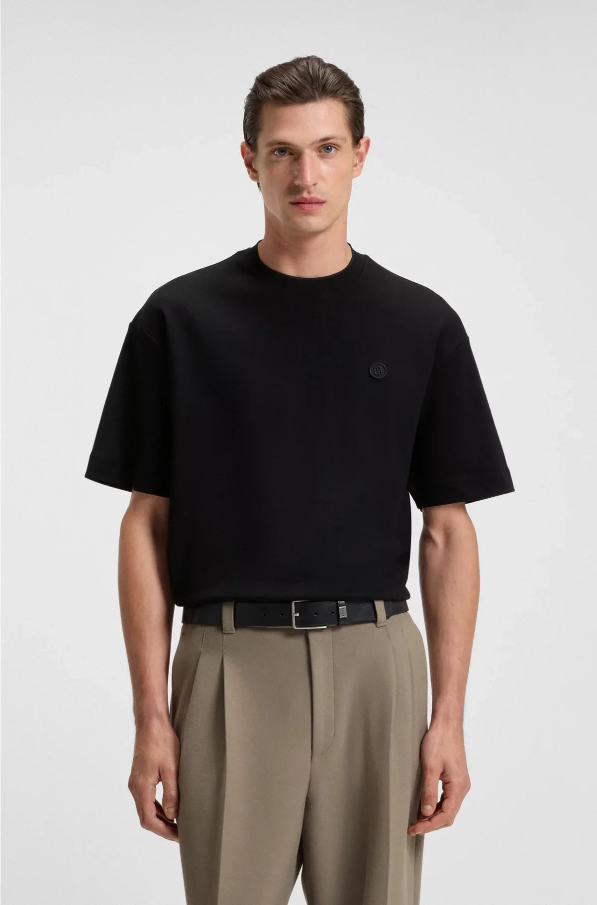 T-SHIRT IN COTONE MERCERIZZATO CON MONOGRAMMA DOPPIA B