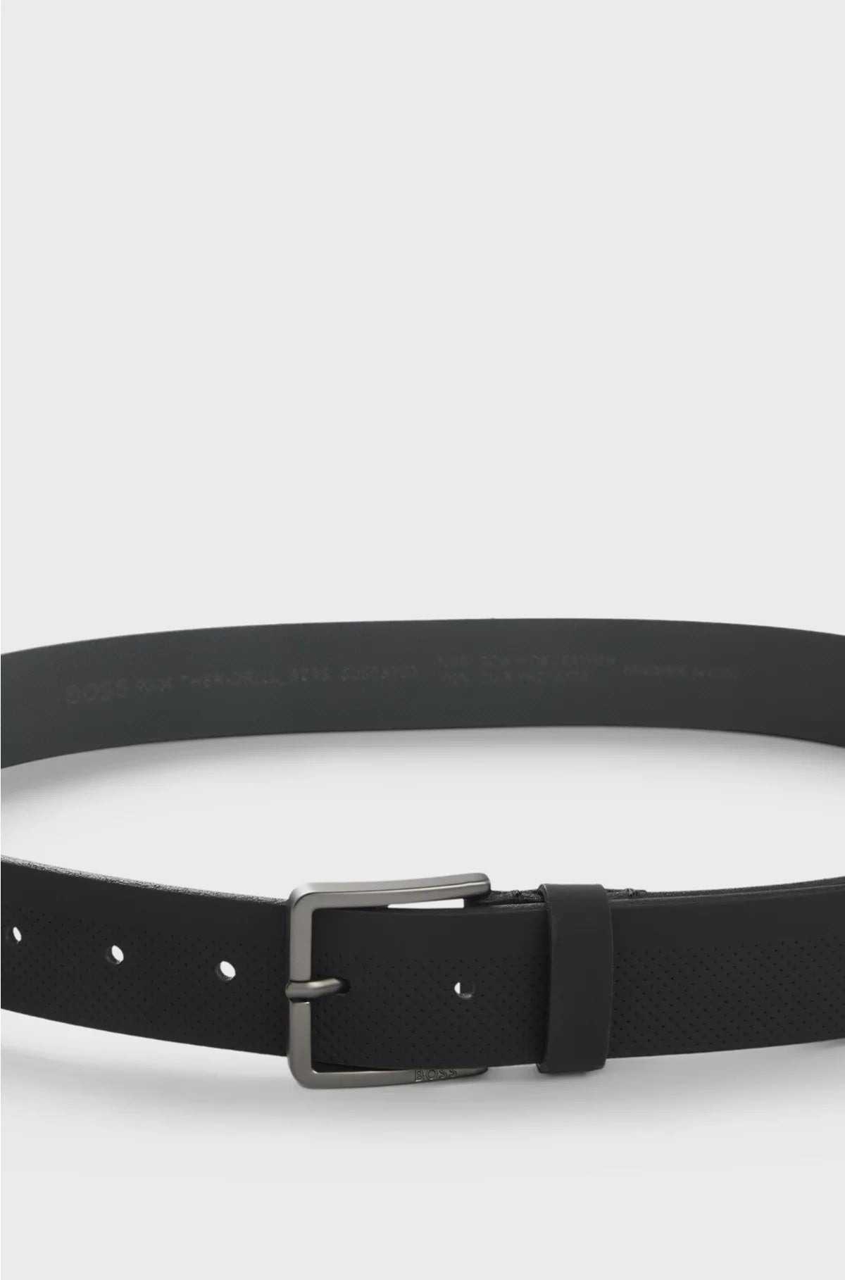 ITALIAN-LEATHER BELT WITH PERFORATED PATTERN