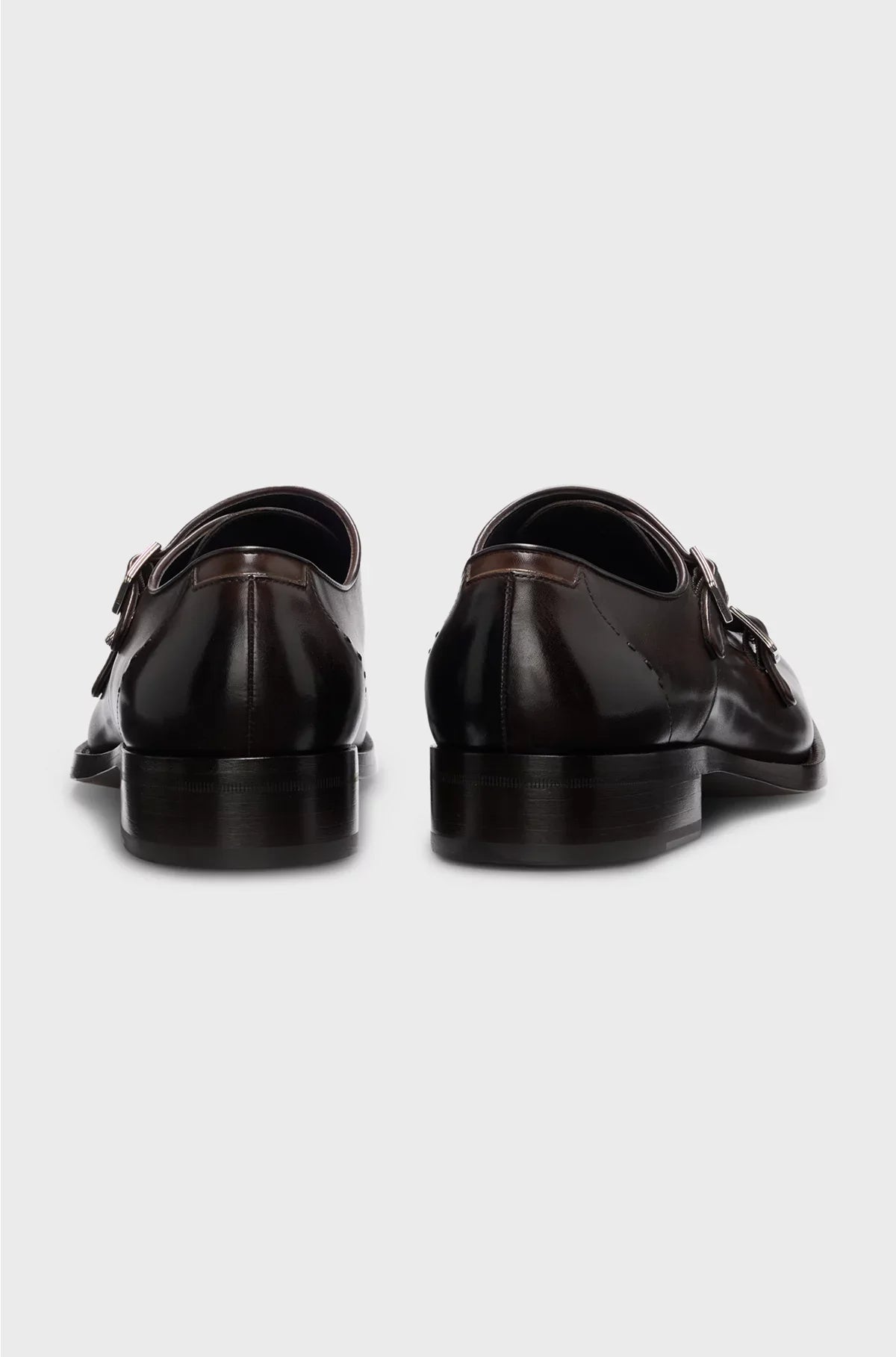 LEATHER MONK SHOES WITH DOUBLE STRAP