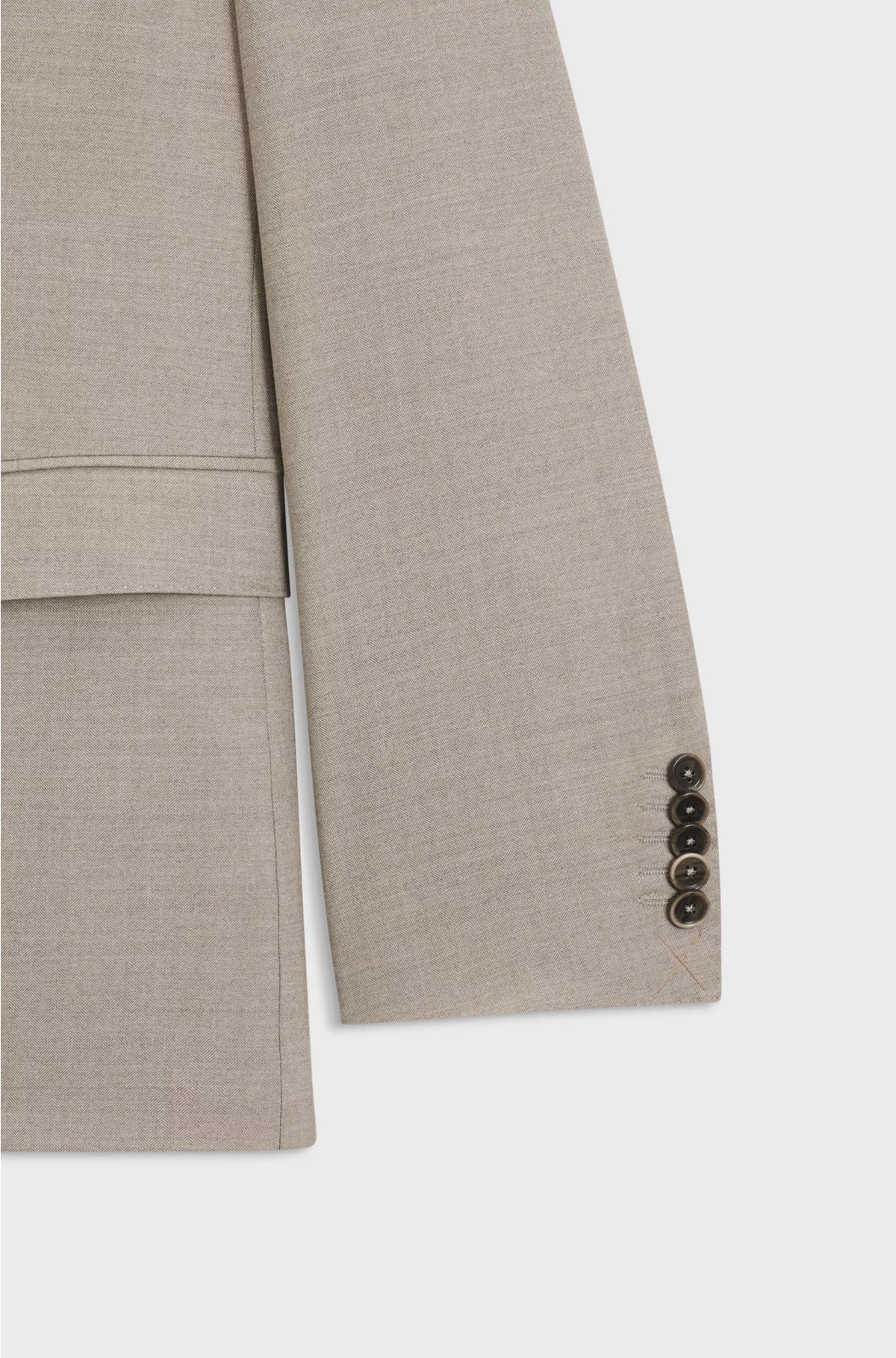 TWO-PIECE REGULAR-FIT SUIT IN HERRINGBONE VIRGIN WOOL