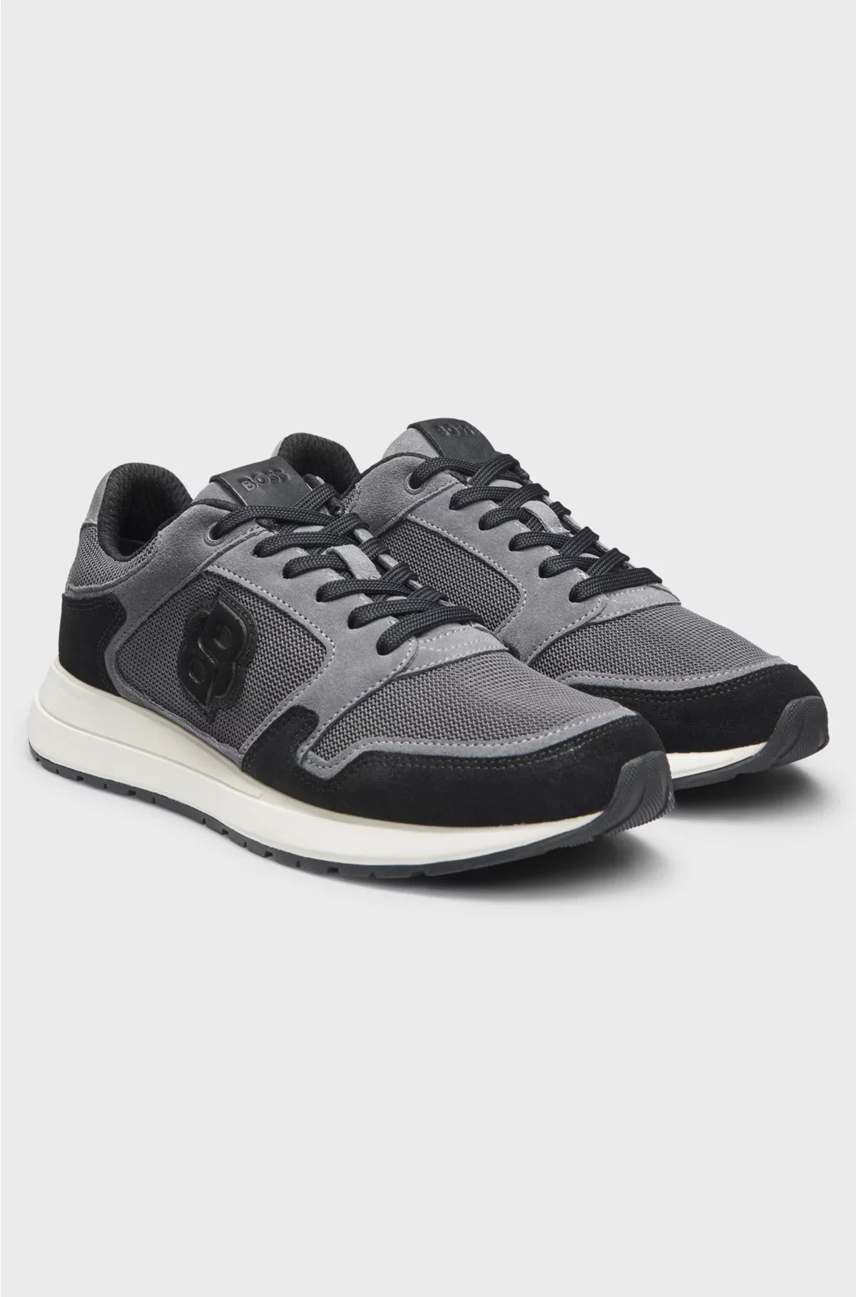 SUEDE TRAINERS WITH DOUBLE B MONOGRAM