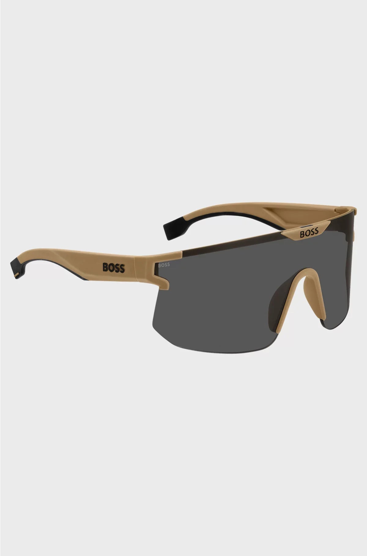 CAMEL MASK-STYLE SUNGLASSES WITH BRANDED TEMPLES AND BRIDGE