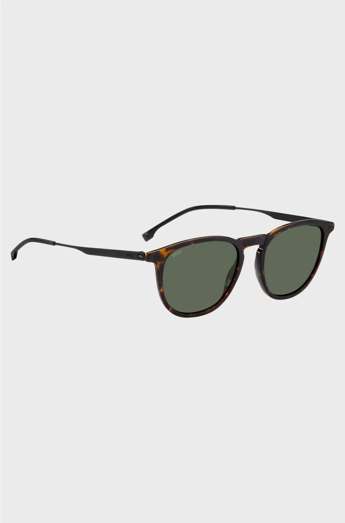 HAVANA-ACETATE SUNGLASSES WITH STEEL TEMPLES