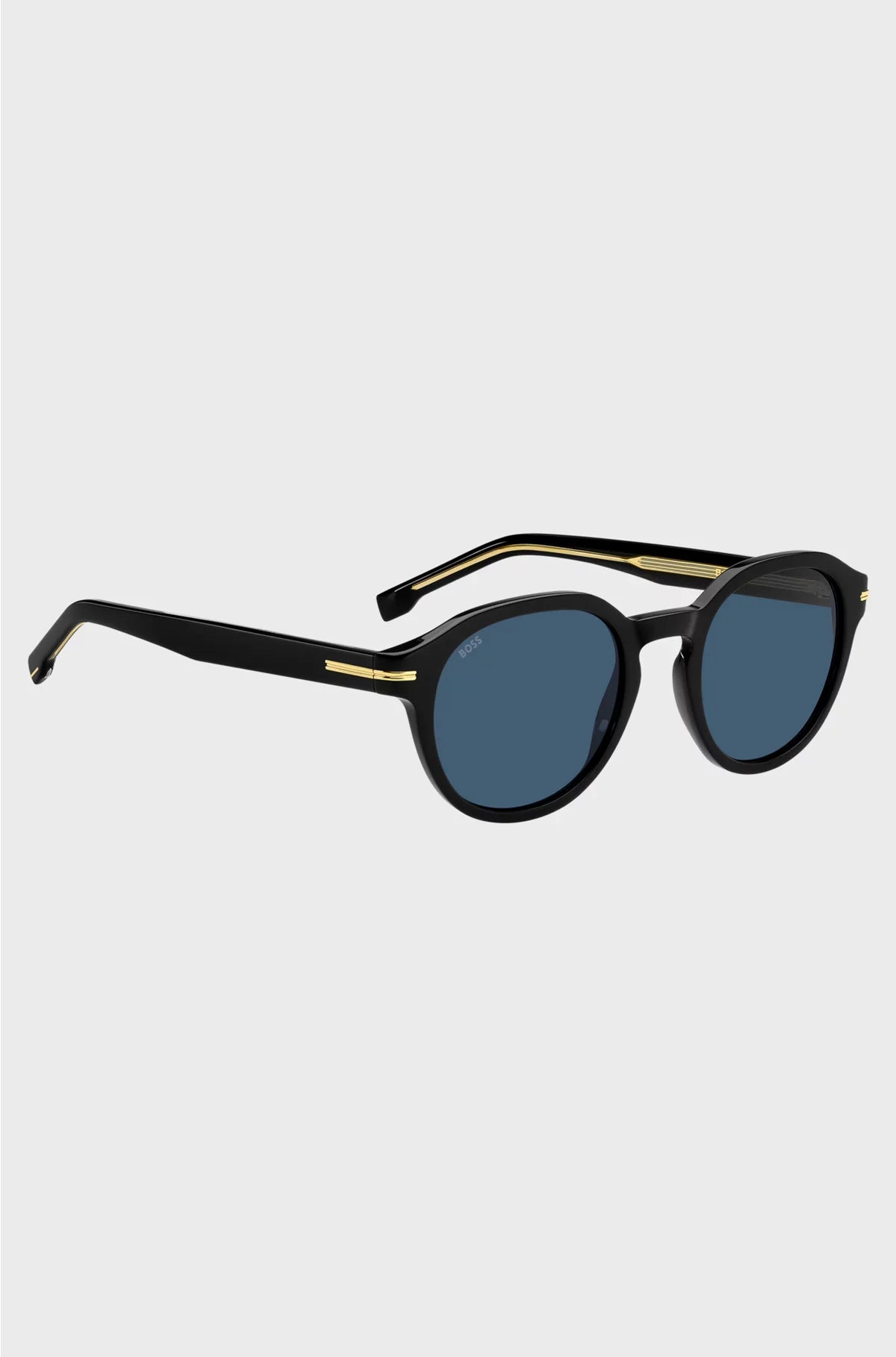BLACK-ACETATE SUNGLASSES WITH GOLD-TONE HINGES