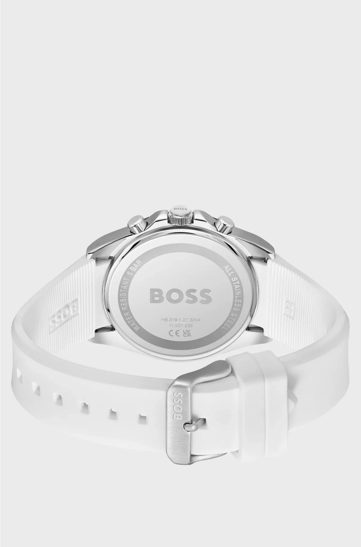 STRIKE GROOVED-DIAL CHRONOGRAPH WATCH WITH SILICONE LOGO STRAP