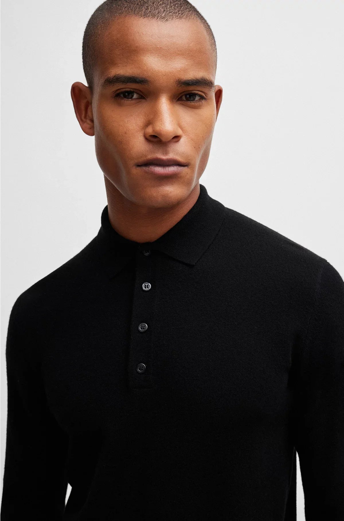 EQUESTRIAN KNIT POLO IN A COTTON-CASHMERE BLEND
