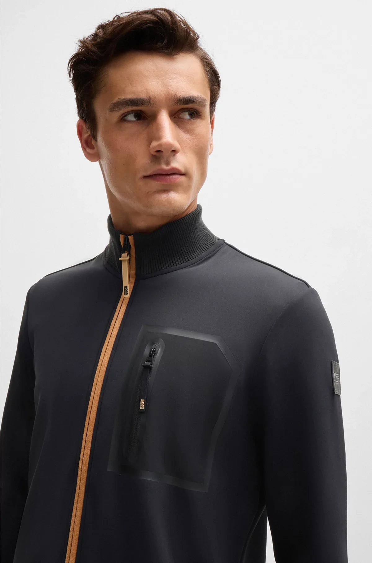 EQUESTRIAN CARDIGAN WITH ZIPPED CHEST POCKET