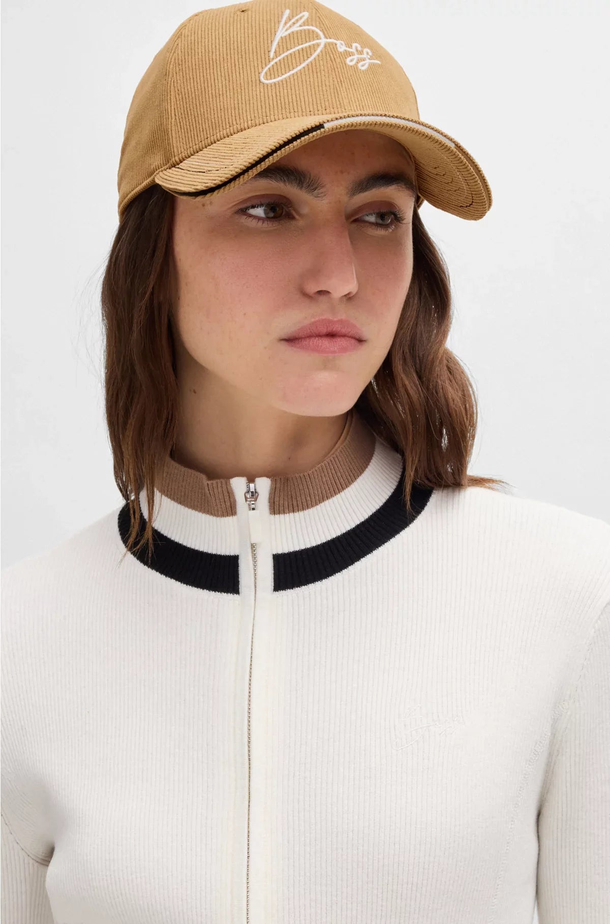 EQUESTRIAN CAP IN COTTON CORDUROY WITH LOGO EMBROIDERY