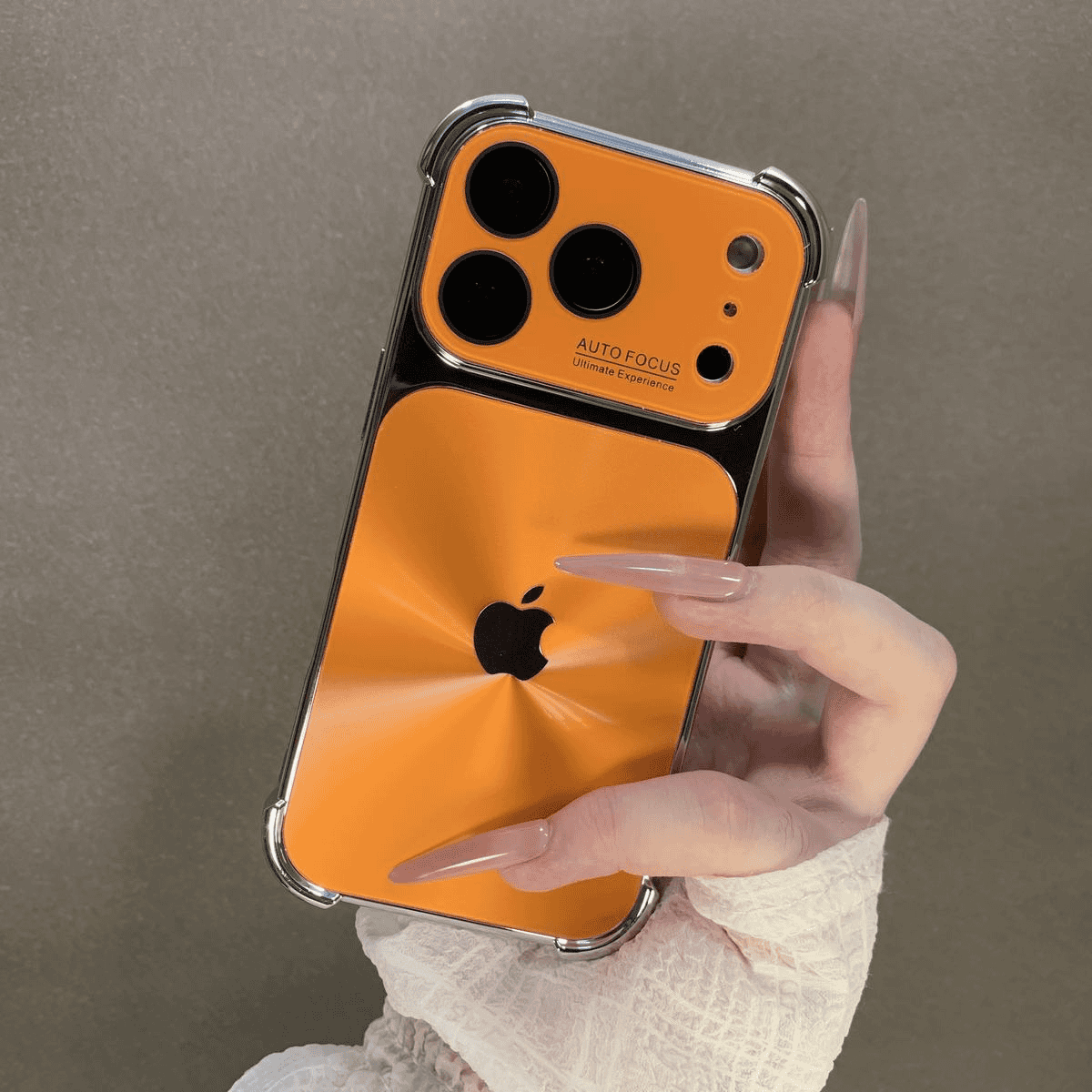 Custodia protettiva antiurto integrale con pulsante AI e trama CD per serie iPhone