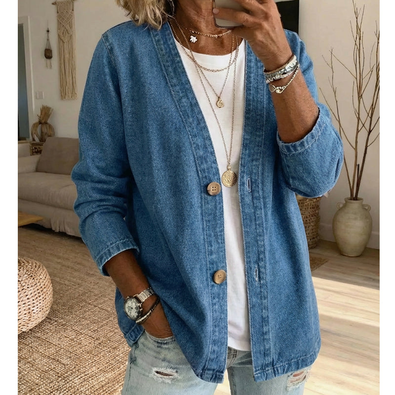 ⏳Time-Limited Special⏰Women's Classic Button Front Denim Jacket
