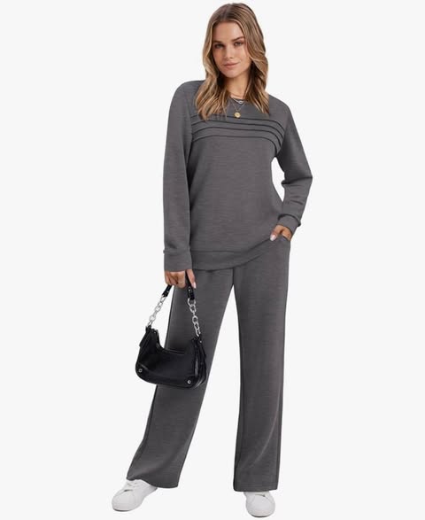 🎁2026 New Arrivals 50% OFF💥Women's Crew Neck Top & Drawstring Pants Set