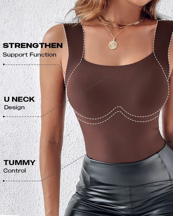 🔥Last Day Promotion 60% OFF⏰👙Women's U Neck Thermal Tank Tops with Built-In Bra👍