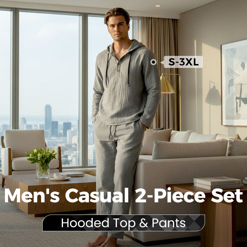 📢📢SCONTO DEL 60%!!! Completo da uomo con cappuccio casual, maglia e pantaloni, 2 pezzi