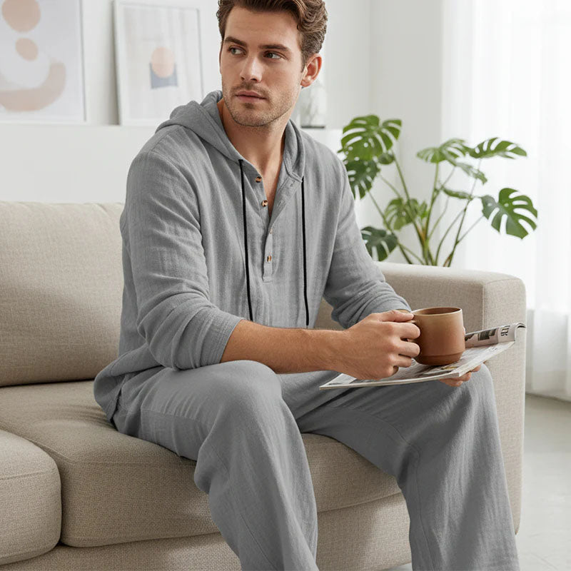 📢📢SCONTO DEL 60%!!! Completo da uomo con cappuccio casual, maglia e pantaloni, 2 pezzi