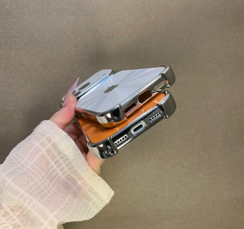 Custodia protettiva antiurto integrale con pulsante AI e trama CD per serie iPhone