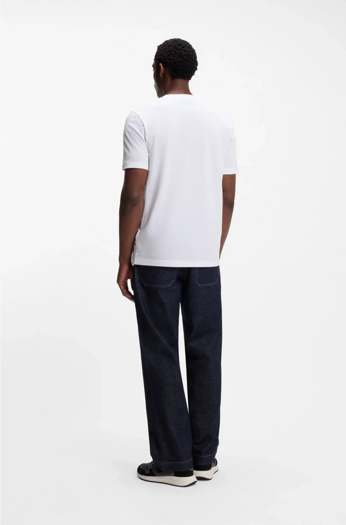 COTTON-BLEND T-SHIRT WITH BUBBLE-JACQUARD STRUCTURE