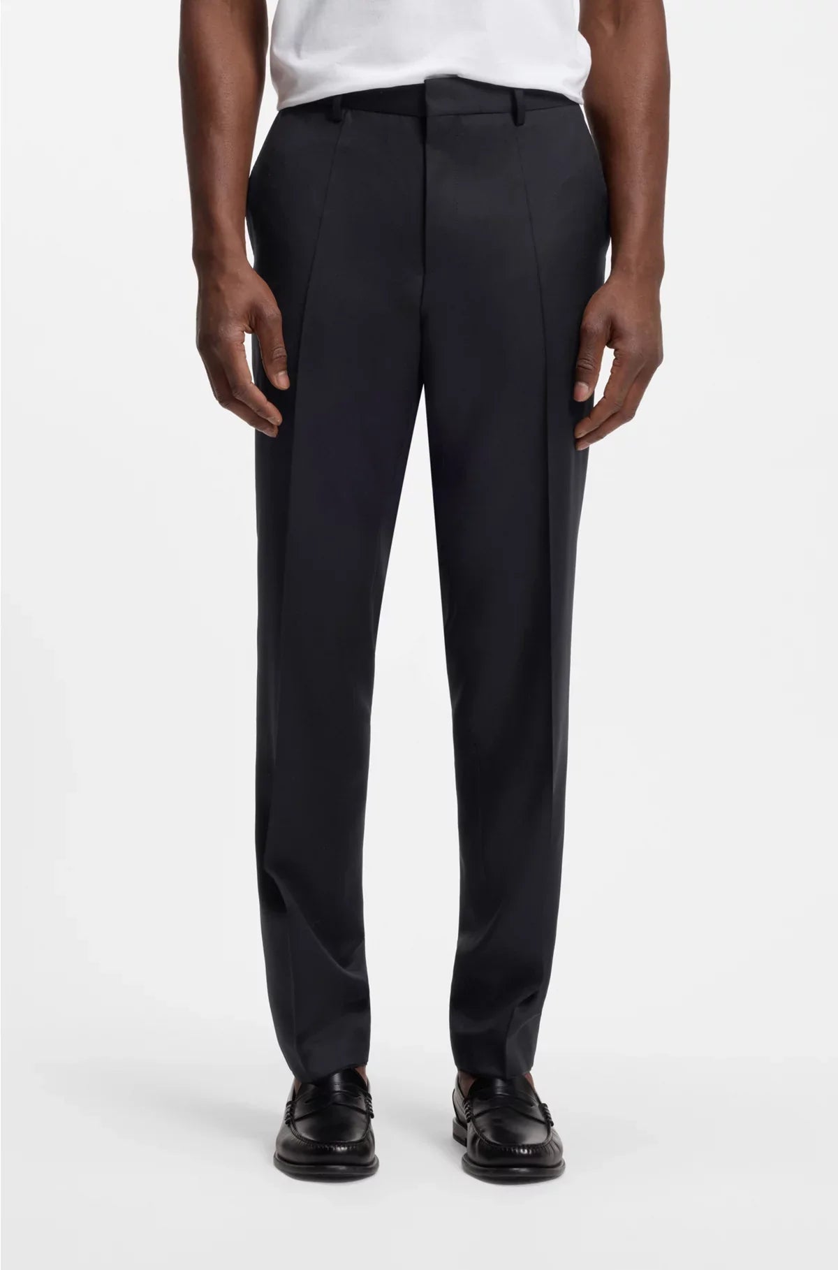REGULAR-FIT TROUSERS IN VIRGIN-WOOL SERGE