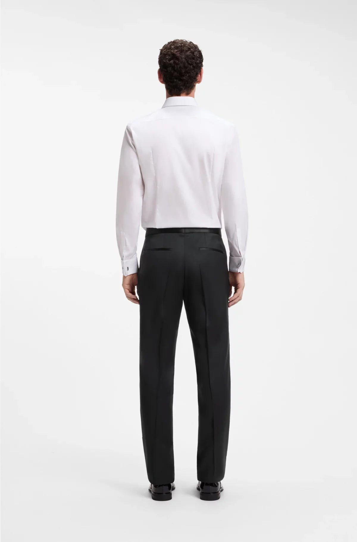 REGULAR-FIT TUXEDO TROUSERS IN VIRGIN-WOOL SERGE
