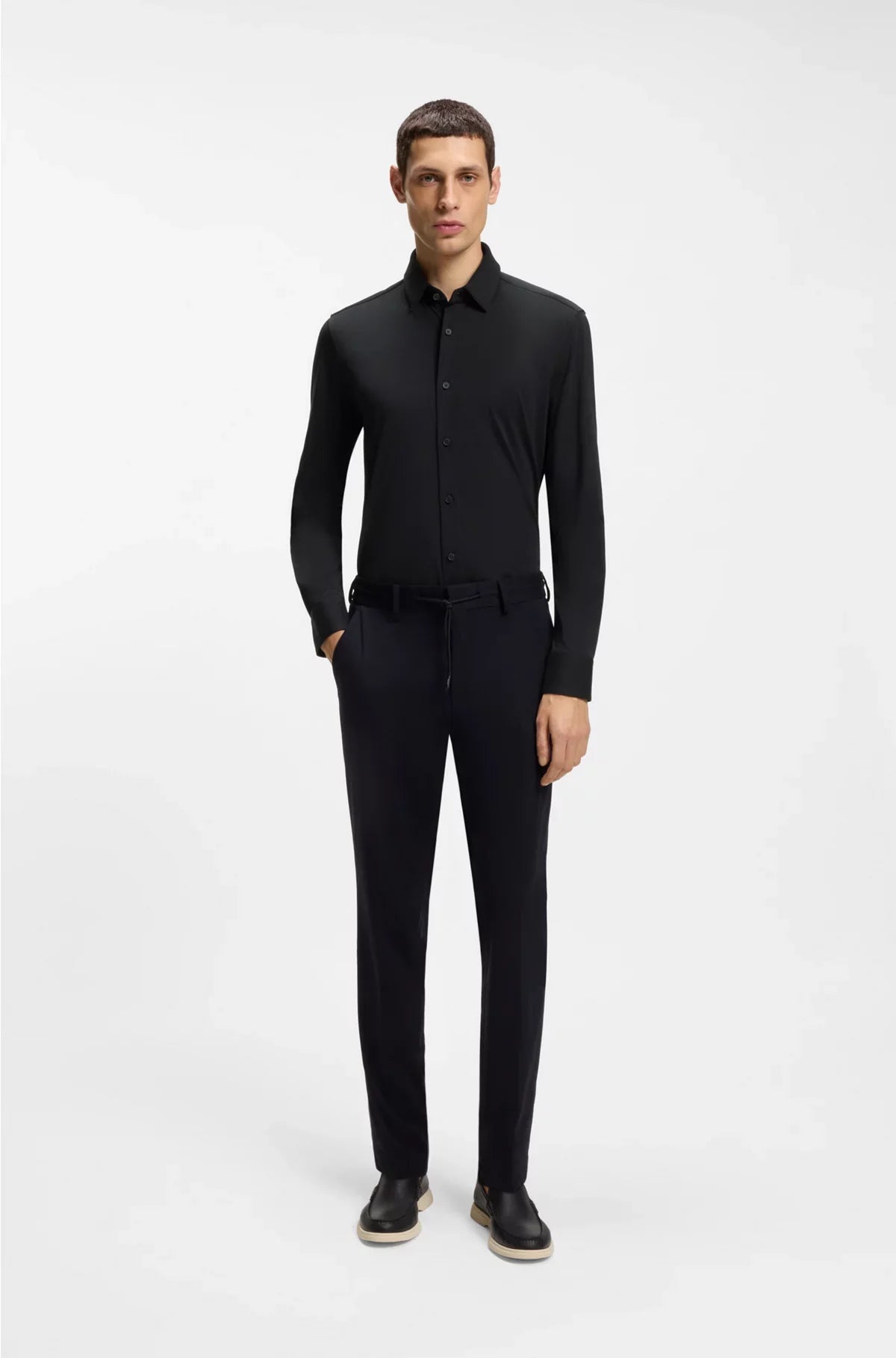 CAMICIA SLIM FIT IN MISTO COTONE ELASTICIZZATO AD ALTE PRESTAZIONI