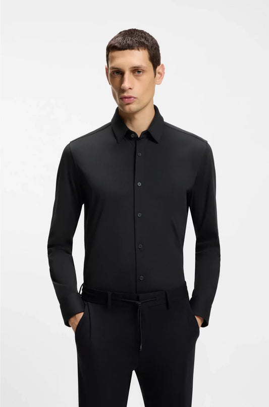 CAMICIA SLIM FIT IN MISTO COTONE ELASTICIZZATO AD ALTE PRESTAZIONI