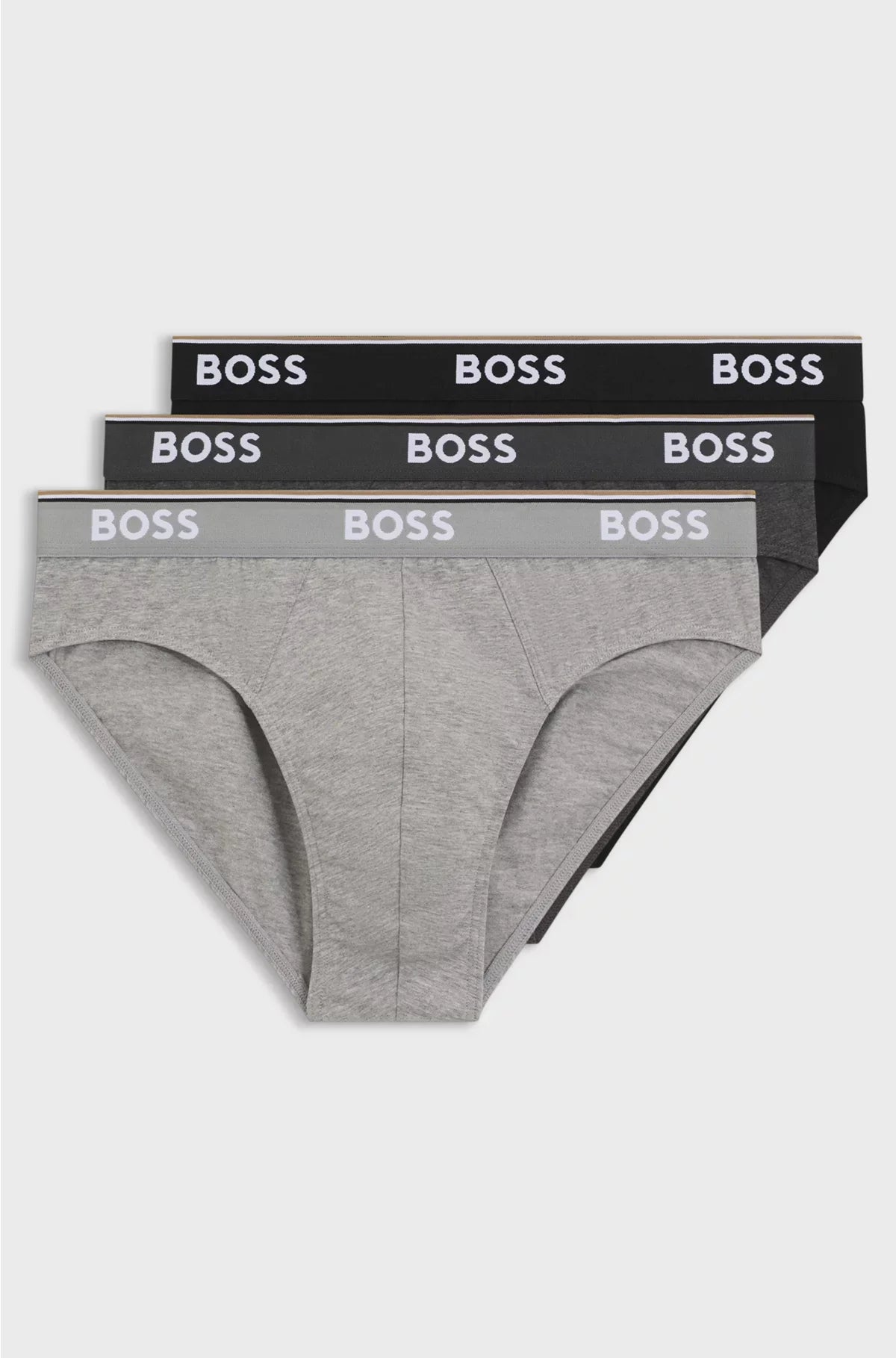 THREE-PACK OF STRETCH-COTTON BRIEFS WITH LOGO WAISTBANDS