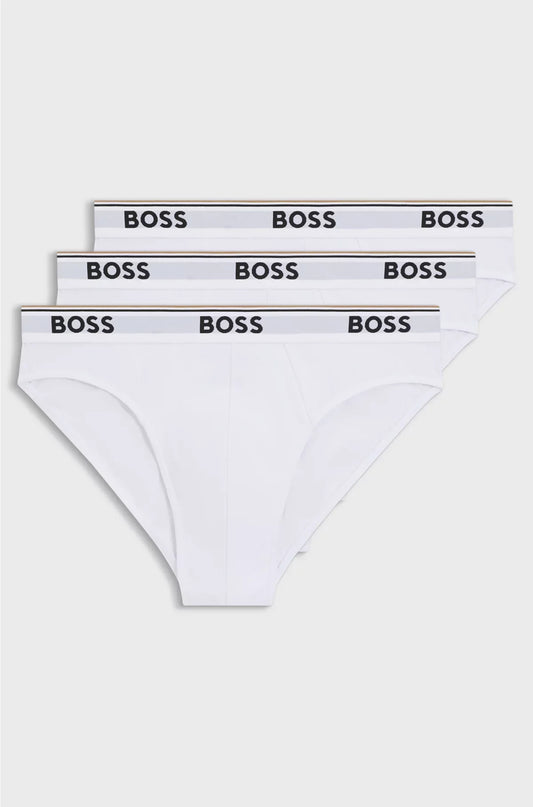 THREE-PACK OF STRETCH-COTTON BRIEFS WITH LOGO WAISTBANDS