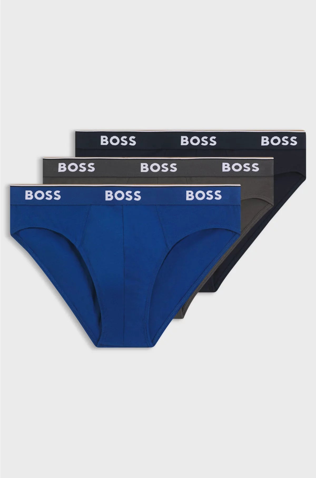 THREE-PACK OF STRETCH-COTTON BRIEFS WITH LOGO WAISTBANDS