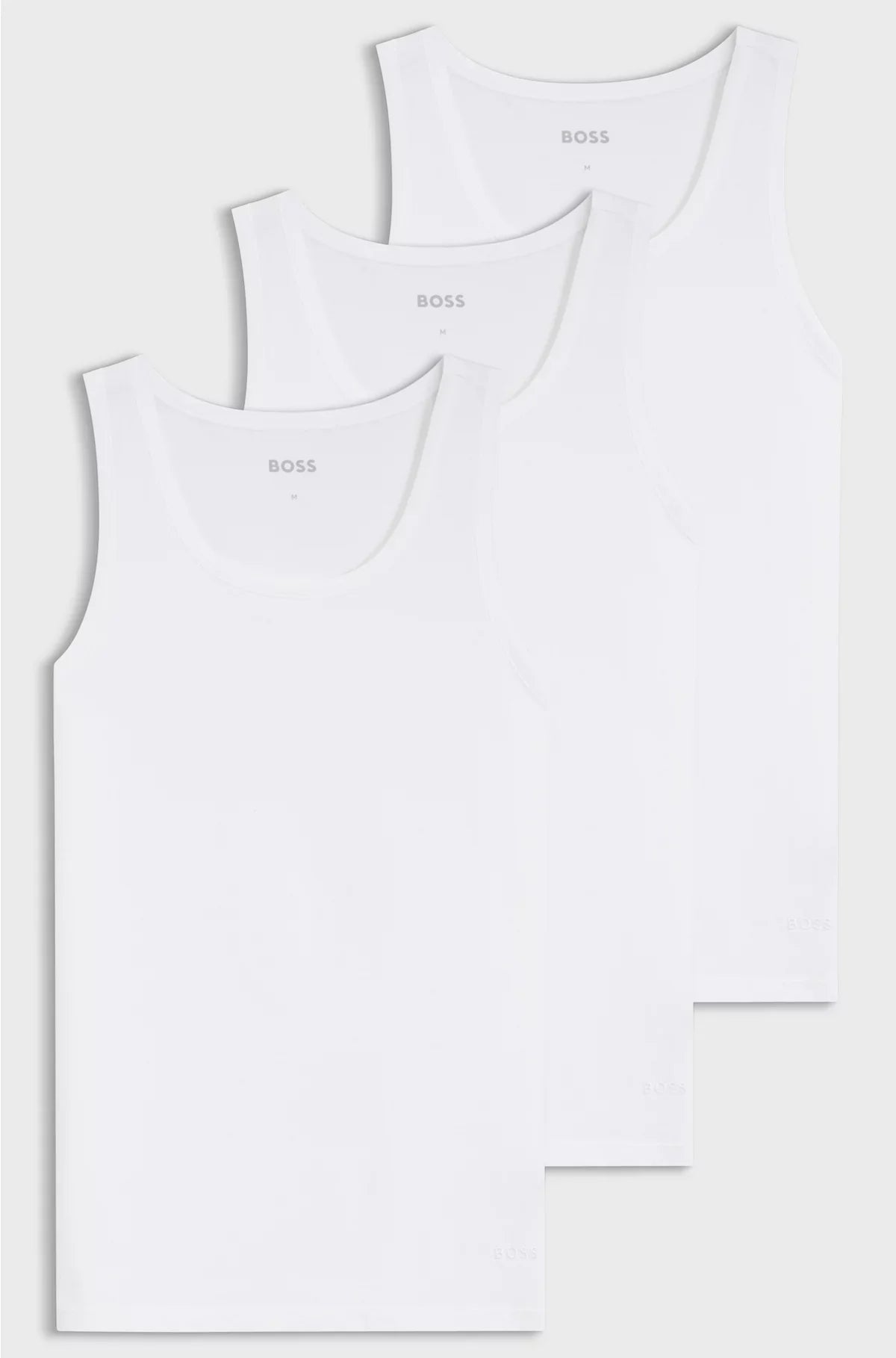 THREE-PACK OF COTTON UNDERWEAR VESTS WITH EMBROIDERED LOGOS