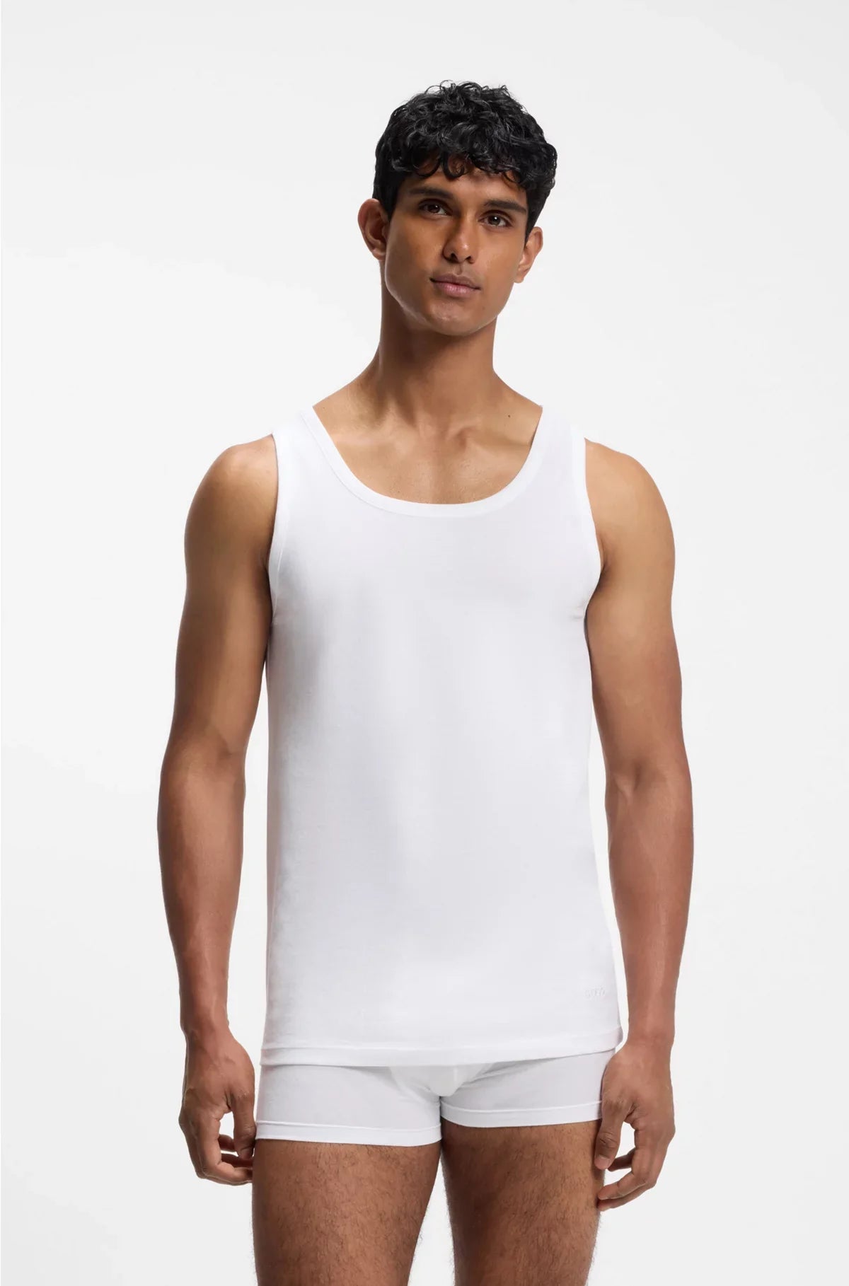 THREE-PACK OF COTTON UNDERWEAR VESTS WITH EMBROIDERED LOGOS