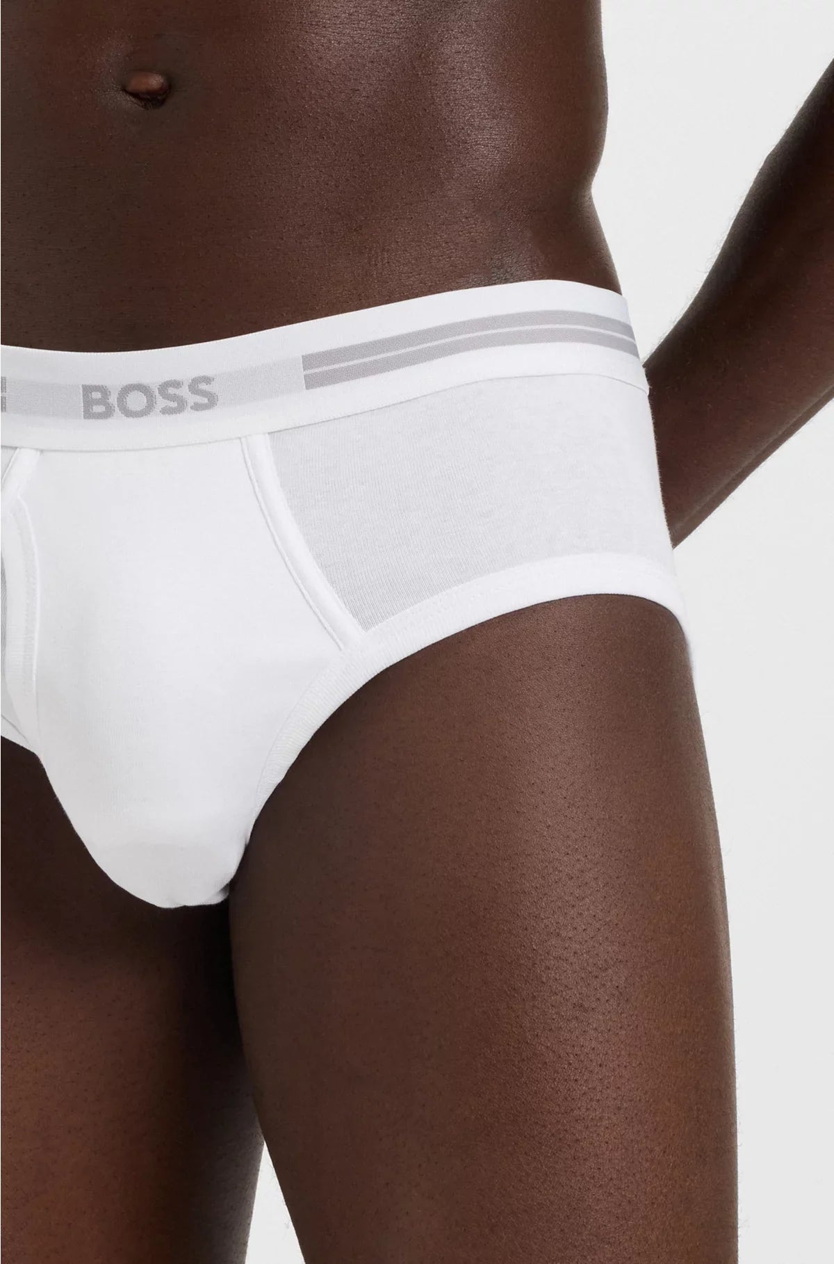 SLIP SGAMBATO IN COTONE A COSTINE CON ELASTICO LOGATO IN VITA