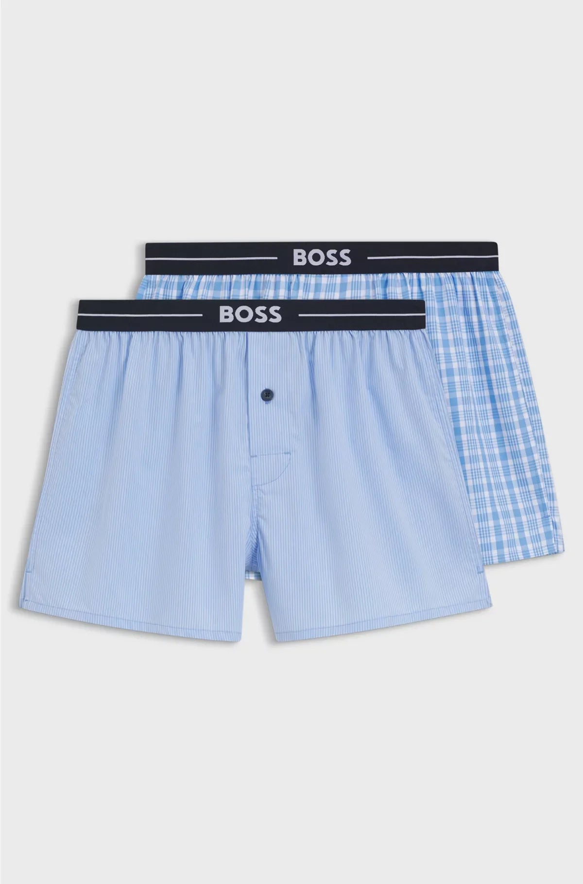 TWO-PACK OF COTTON PYJAMA SHORTS WITH LOGO WAISTBANDS
