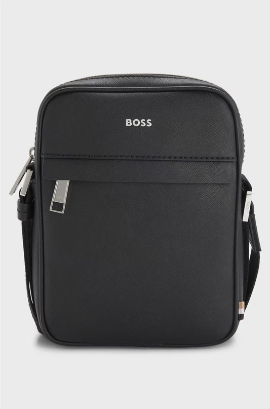 REPORTER BAG WITH SIGNATURE STRIPE AND LOGO DETAIL