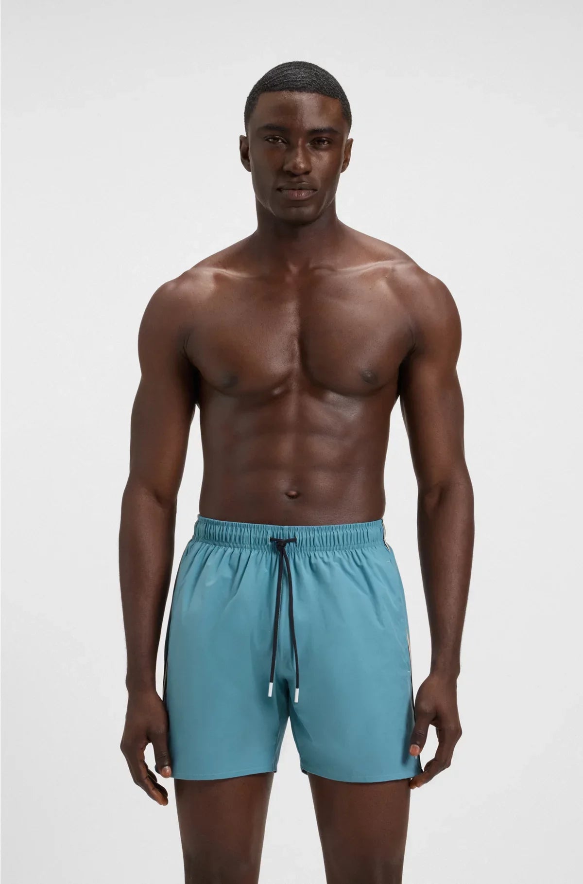 COSTUME DA BAGNO CON FASCIA DISTINTIVA E LOGO
