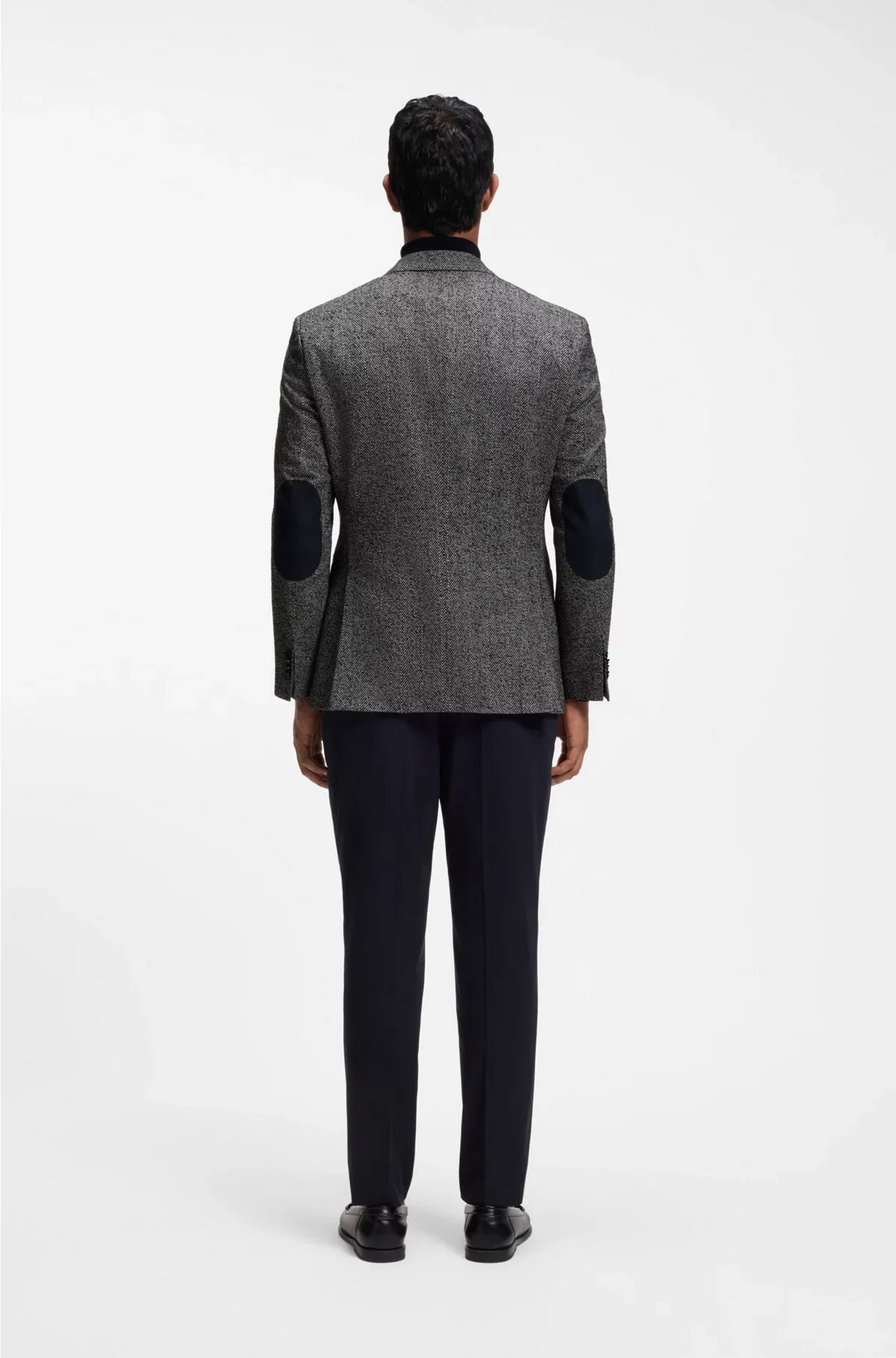 REGULAR-FIT JACKET IN A HERRINGBONE WOOL BLEND