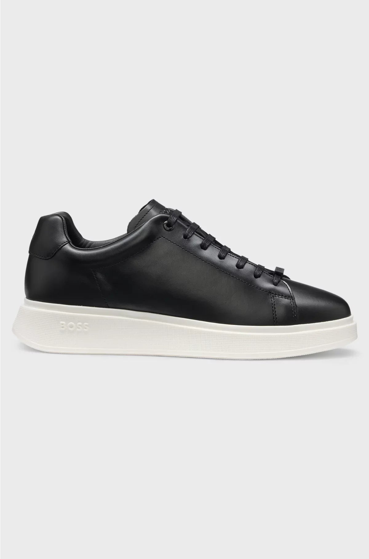 LEATHER TRAINERS WITH RUBBER OUTSOLE