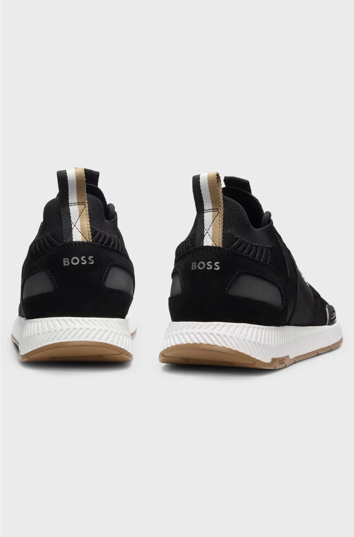 TRAINERS WITH KNITTED UPPERS AND SUEDE TRIMS