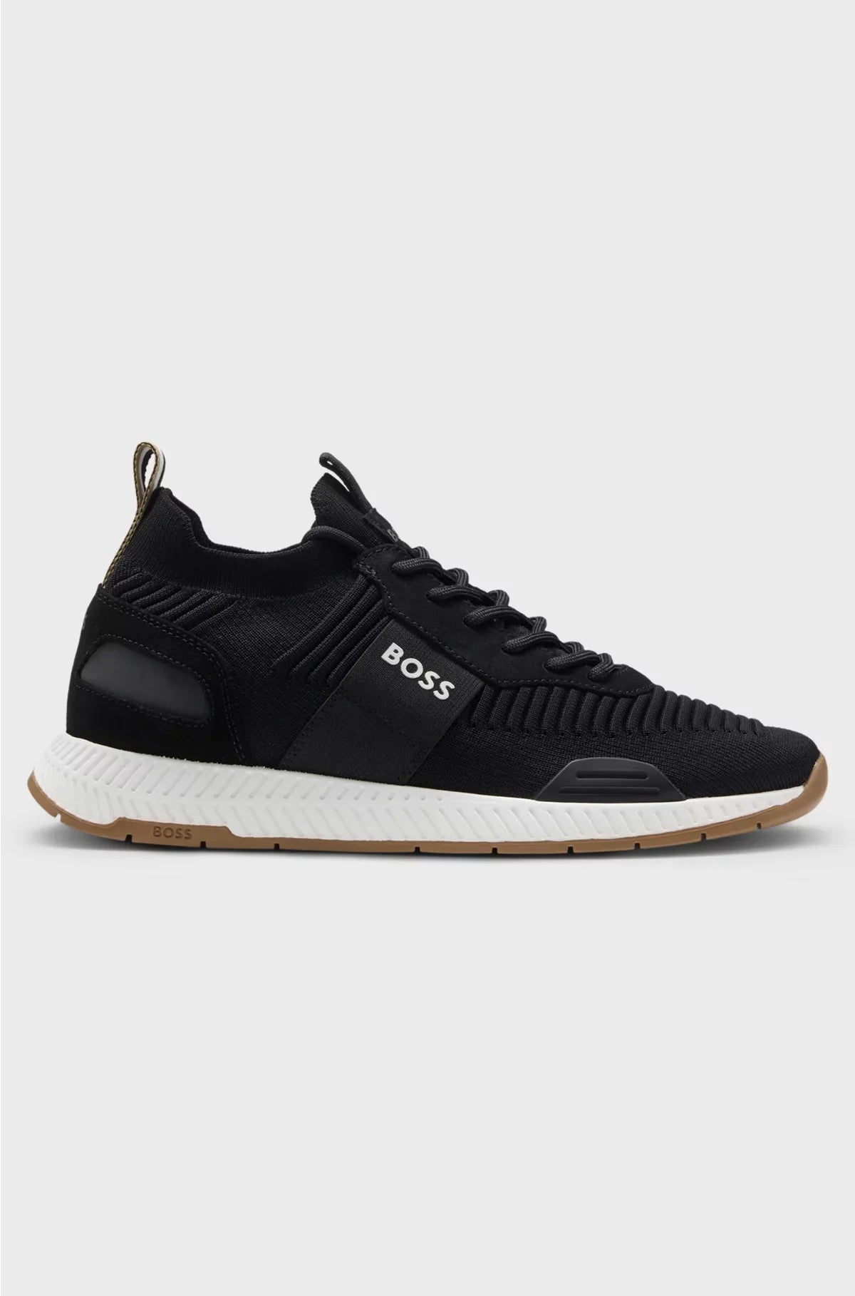 TRAINERS WITH KNITTED UPPERS AND SUEDE TRIMS