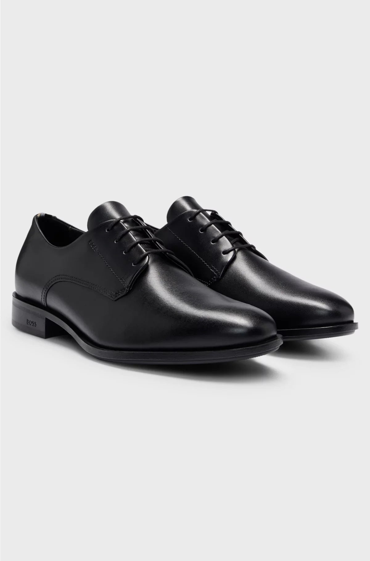LEATHER DERBY SHOES WITH SIGNATURE TRIMS