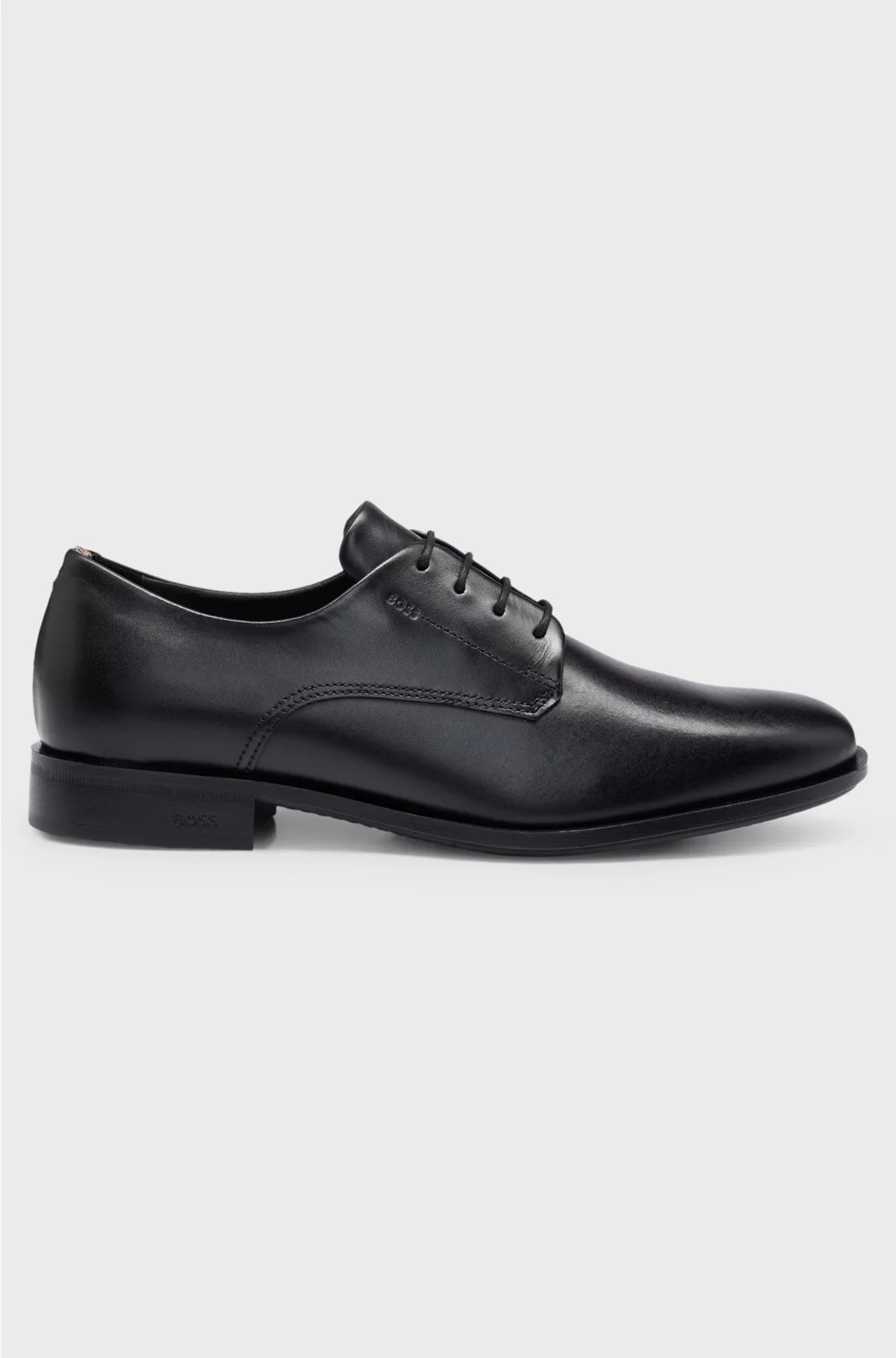 LEATHER DERBY SHOES WITH SIGNATURE TRIMS