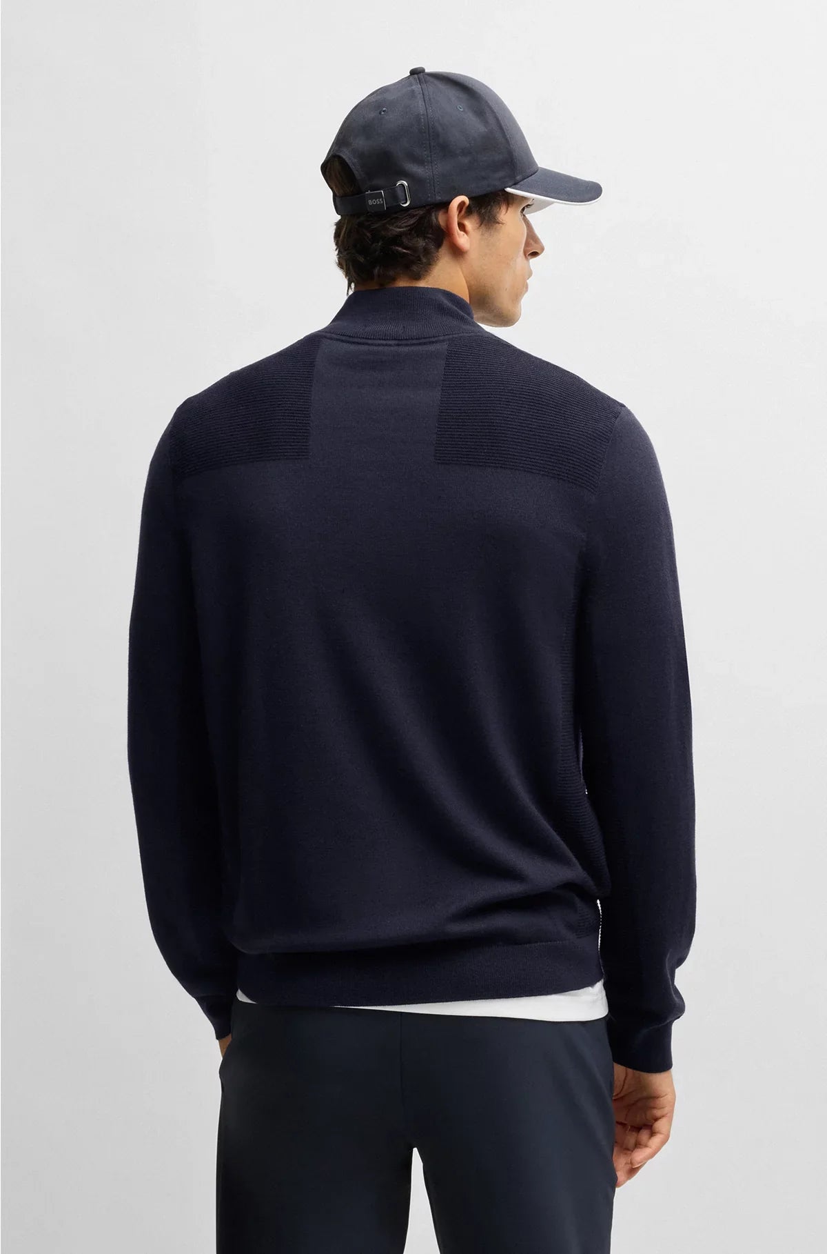 BRANDED ZIP-NECK SWEATER IN DRY-FLEX FABRIC