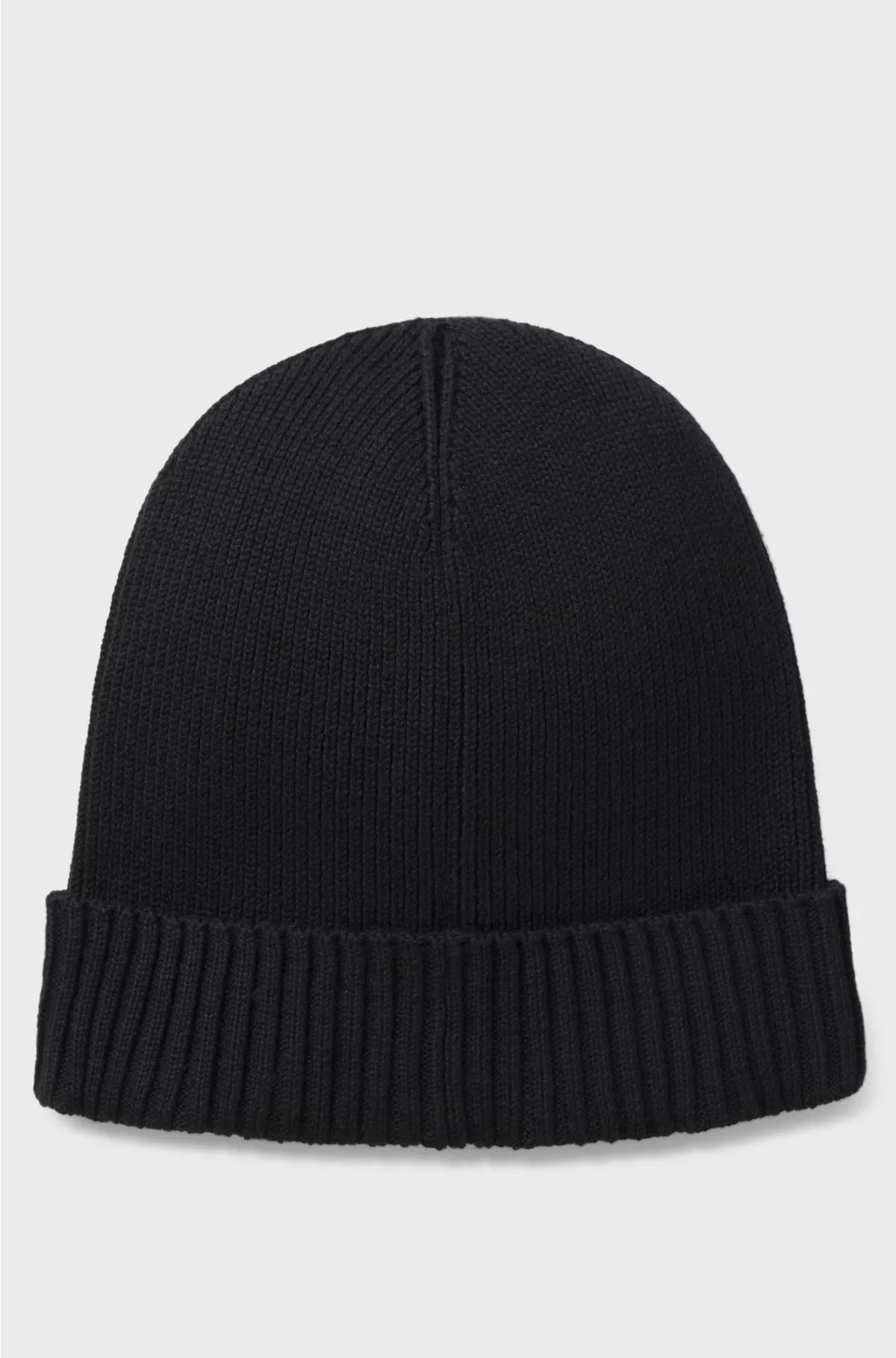 LOGO-DETAIL BEANIE HAT IN COTTON AND VIRGIN WOOL